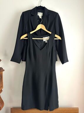 Vintage Hugo Buscati Silk Dress and‎ Blazer Set